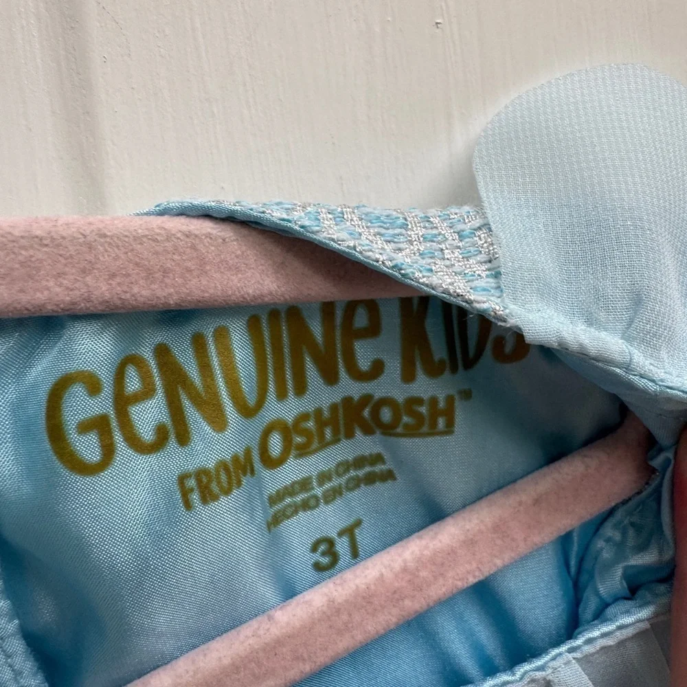 NWOT OshKosh B'gosh 3T Formal Blue Ruffled A-Line Sleeveless Dress